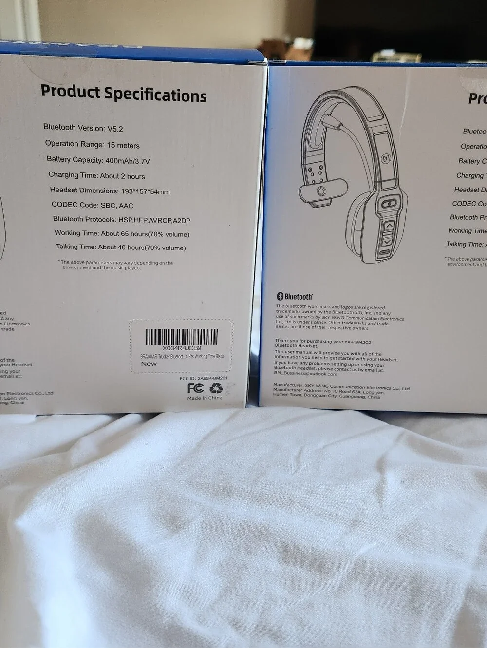 Bluetooth Headset Wireless Mono Headset - Black